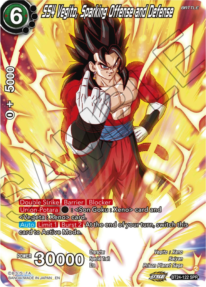 SS4 Vegito, Sparking Offense and Defense (SPR) (BT24-122) [Beyond Generations] - PokeCharles PokeStore
