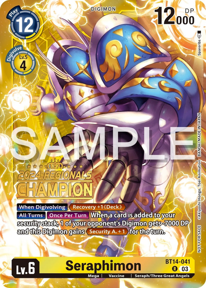 Seraphimon [BT14-041] (2024 Regionals Champion) [Blast Ace Promos] - PokeCharles PokeStore