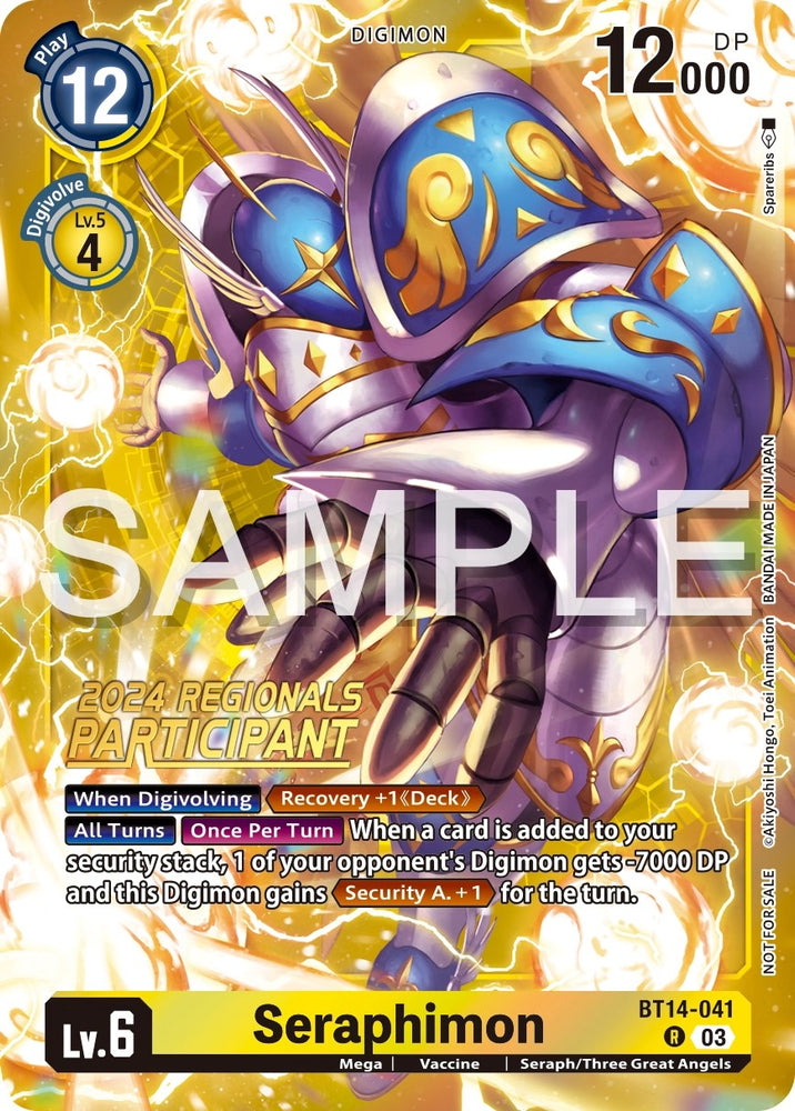 Seraphimon [BT14-041] (2024 Regionals Participant) [Blast Ace Promos] - PokeCharles PokeStore
