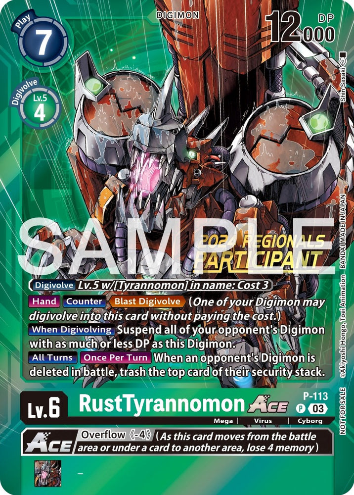 RustTyrannomon Ace [P-113] (2024 Regionals Participant) [Promotional Cards] - PokeCharles PokeStore