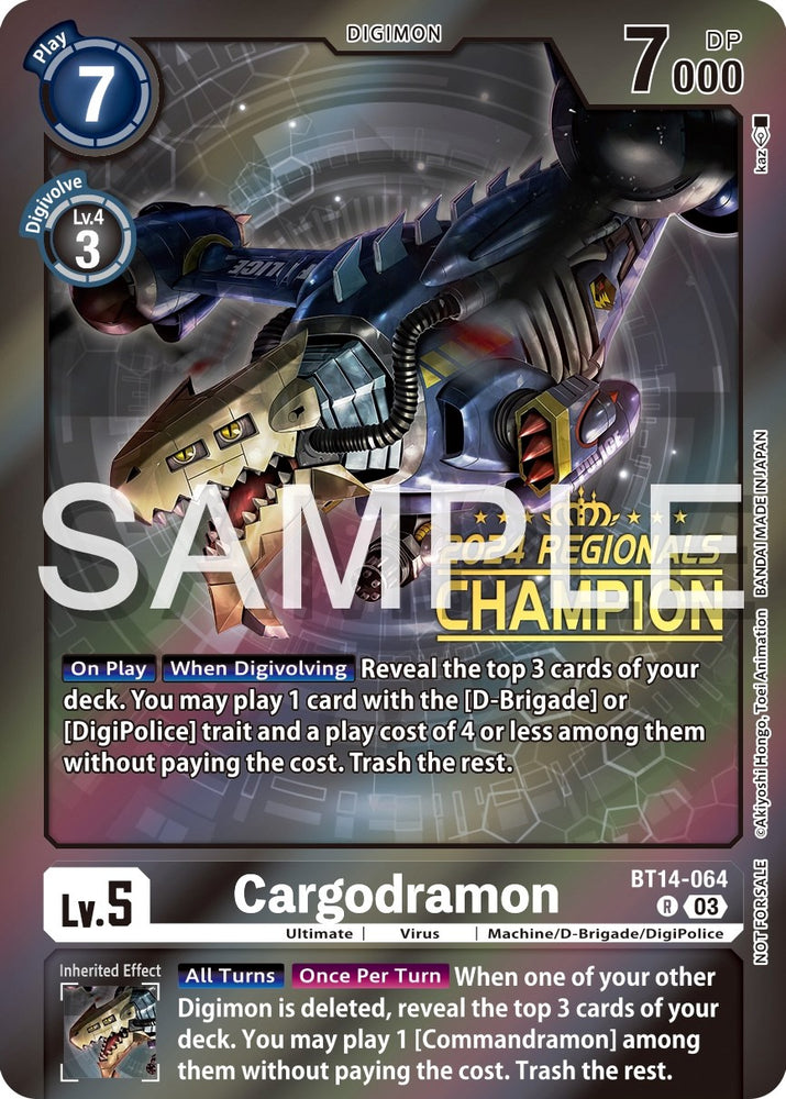 Cargodramon [BT14-064] (2024 Regionals Champion) [Blast Ace Promos] - PokeCharles PokeStore