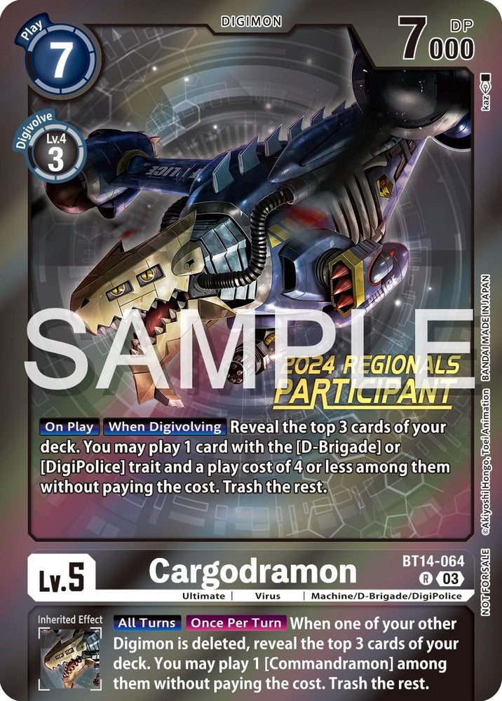 Cargodramon [BT14-064] (2024 Regionals Participant) [Blast Ace Promos] - PokeCharles PokeStore