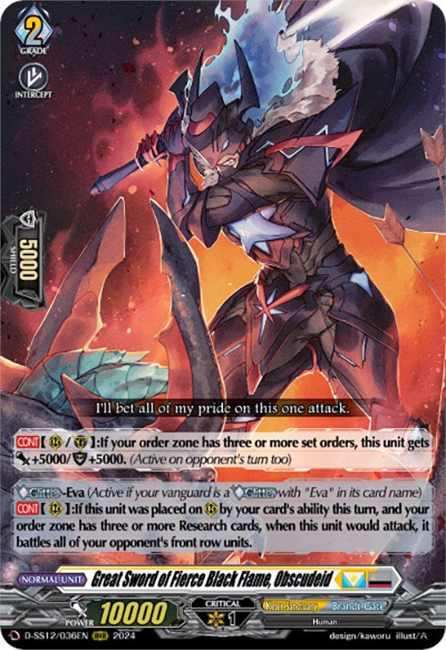 Great Sword of Fierce Black Flame, Obscudeid (D-SS12/036EN) [Triple Drive] - PokeCharles PokeStore