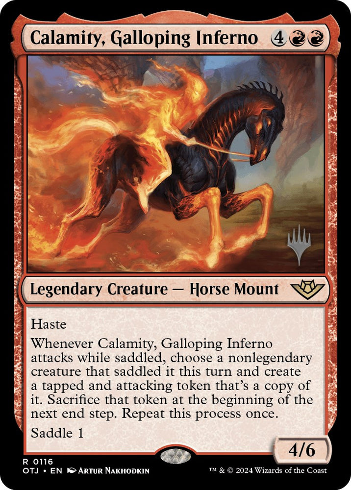 Calamity, Galloping Inferno (Promo Pack) [Outlaws of Thunder Junction Promos] - PokeCharles PokeStore