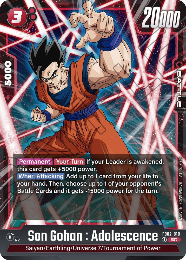 Son Gohan : Adolescence (FB02-018) [Blazing Aura] - PokeCharles PokeStore