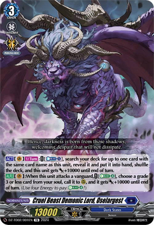 Cruel Beast Demonic Lord, Oselargest (DZ-TD02/001EN) [Start Up Trial Deck: Dark States] - PokeCharles PokeStore