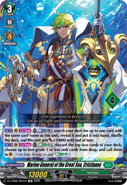 Marine General of the Great Sea, Cristianos (4) (DZ-TD05/001EN) [Start Up Trial Deck: Stoicheia] - PokeCharles PokeStore