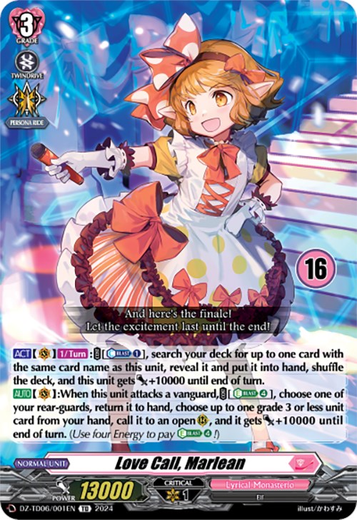 Love Call, Marlean (16) (DZ-TD06/001EN) [Start Up Trial Deck: Lyrical Monasterio] - PokeCharles PokeStore