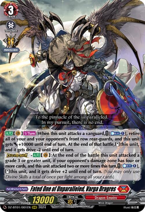 Fated One of Unparalleled, Varga Dragres (DZ-BT01/001EN) [Fated Clash] - PokeCharles PokeStore