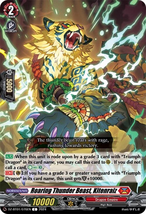 Roaring Thunder Beast, Kitenraiz (DZ-BT01/076EN) [Fated Clash] - PokeCharles PokeStore