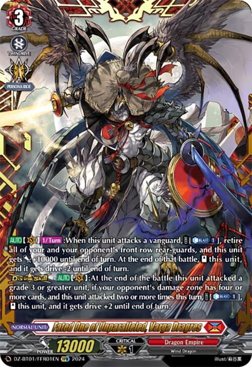 Fated One of Unparalleled, Varga Dragres (FFR) (DZ-BT01/FFR01EN) [Fated Clash] - PokeCharles PokeStore