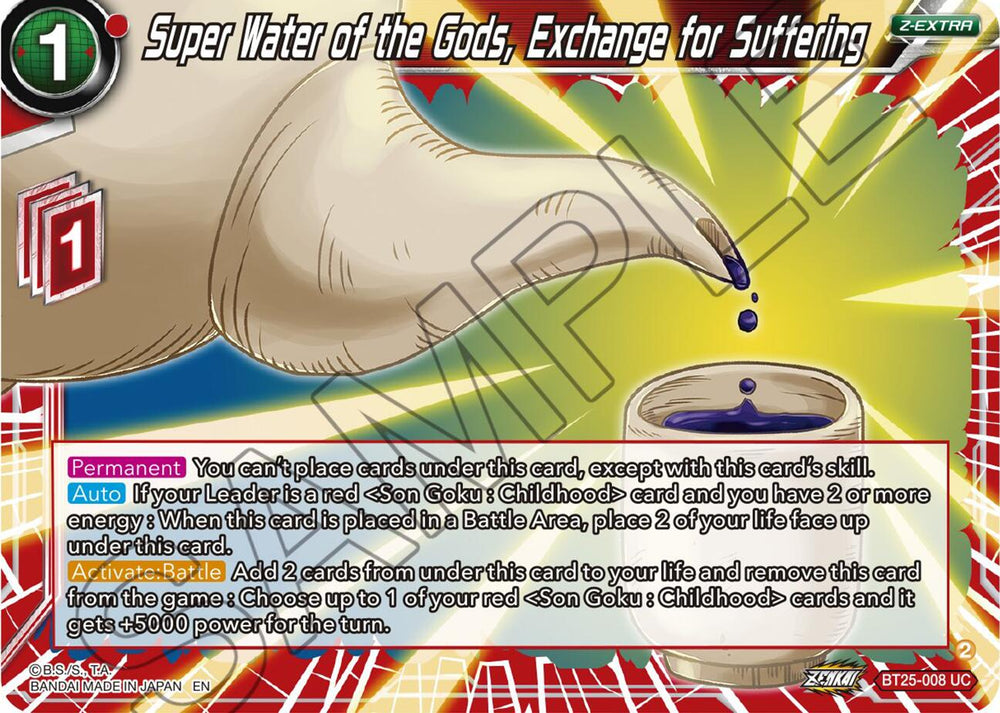 Super Water of the Gods, Exchange for Suffering (BT25-008) [Legend of the Dragon Balls] - PokeCharles PokeStore