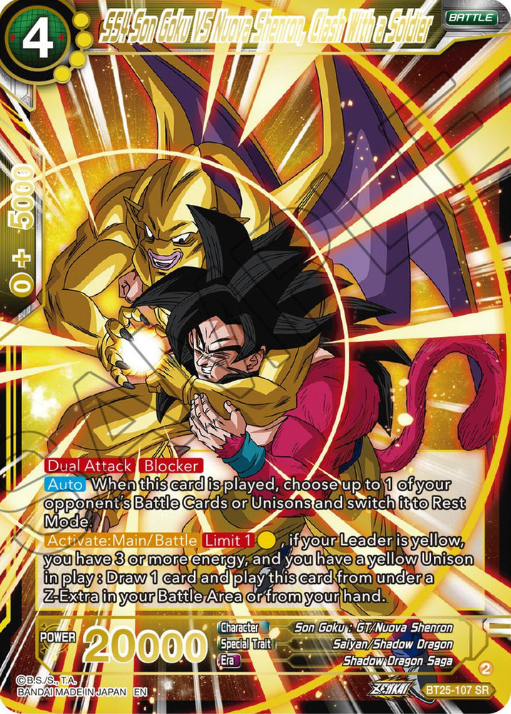 SS4 Son Goku Vs Nuova Shenron, Clash With a Soldier (BT25-107) [Legend of the Dragon Balls] - PokeCharles PokeStore