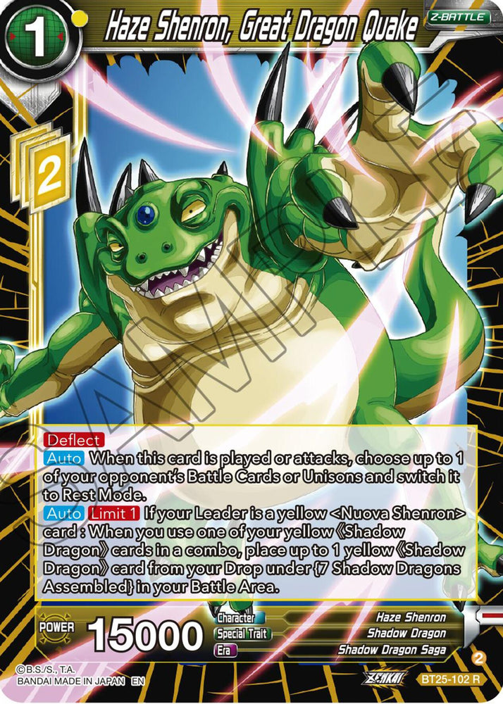 Haze Shenron, Great Dragon Quake (BT25-102) [Legend of the Dragon Balls] - PokeCharles PokeStore