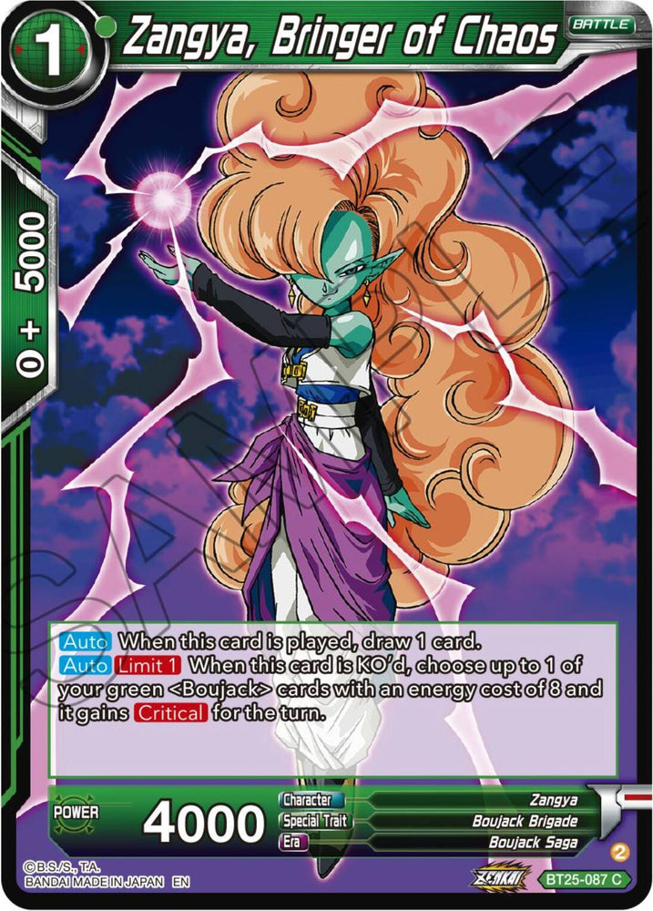 Zangya, Bringer of Chaos (BT25-087) [Legend of the Dragon Balls] - PokeCharles PokeStore