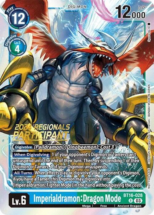 Imperialdramon: Dragon Mode [BT16-028] (2024 Regionals Participant) [Beginning Observer] - PokeCharles PokeStore