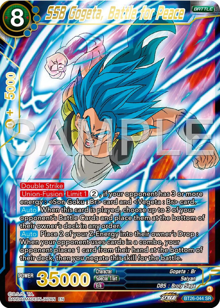SSB Gogeta, Battle for Peace (BT26-044) [Ultimate Advent] - PokeCharles PokeStore
