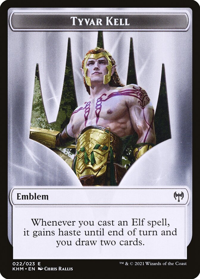 Human Warrior // Tyvar Kell Emblem Double-Sided Token [Kaldheim Tokens] - PokeCharles PokeStore