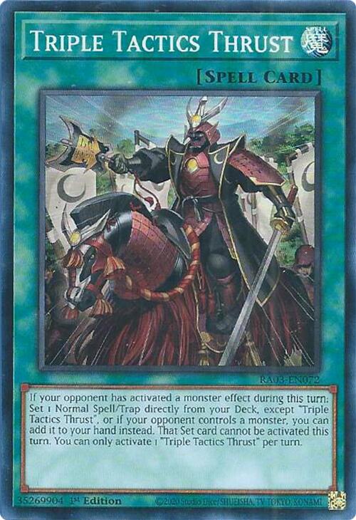 Triple Tactics Thrust [RA03-EN072] Super Rare - PokeCharles PokeStore