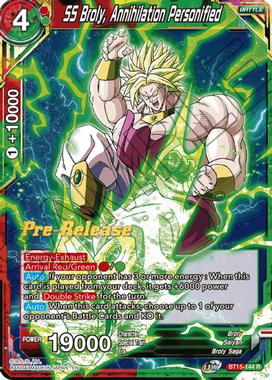 SS Broly, Annihilation Personified (BT15-144) [Saiyan Showdown Prerelease Promos] - PokeCharles PokeStore