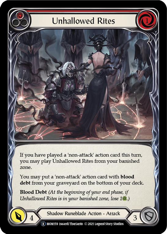 Unhallowed Rites (Red) [U-MON159-RF] (Monarch Unlimited)  Unlimited Rainbow Foil - PokeCharles PokeStore