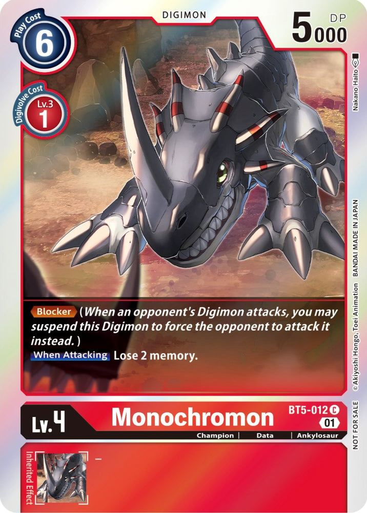 Monochromon [BT5-012] (ST-11 Special Entry Pack) [Battle of Omni Promos] - PokeCharles PokeStore