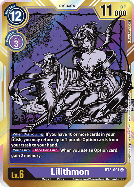 Lilithmon [BT3-091] (Alternate Art) [Release Special Booster Ver.1.0] - PokeCharles PokeStore