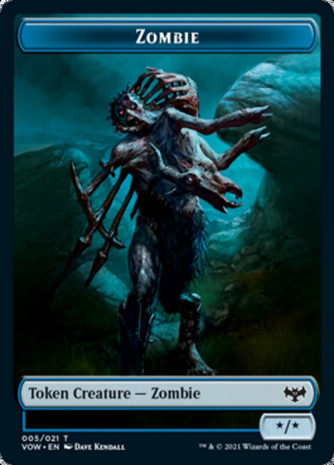 Human (001) // Zombie (005) Double-Sided Token [Innistrad: Crimson Vow Tokens] - PokeCharles PokeStore