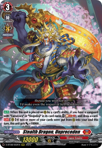 Stealth Dragon, Unpreceden (D-BT08/002EN) [Minerva Rising] - PokeCharles PokeStore