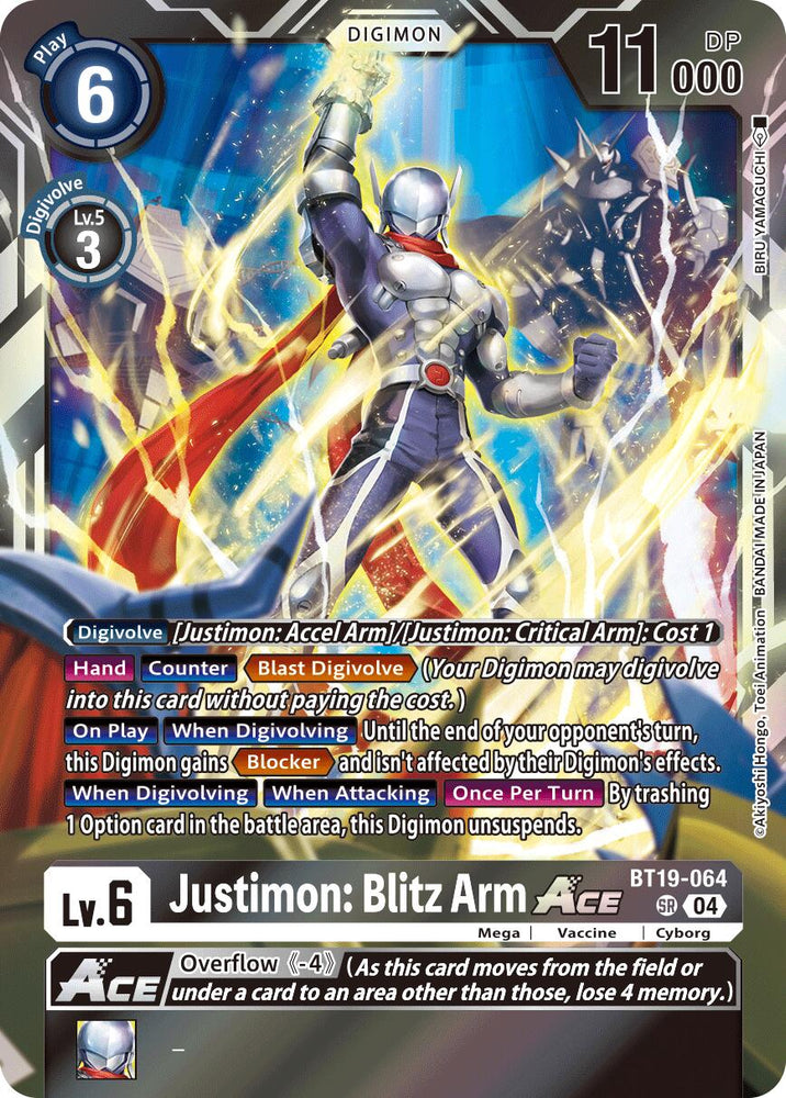 Justimon: Blitz Arm ACE [BT19-064] [Release Special Booster Ver.2.5] - PokeCharles PokeStore