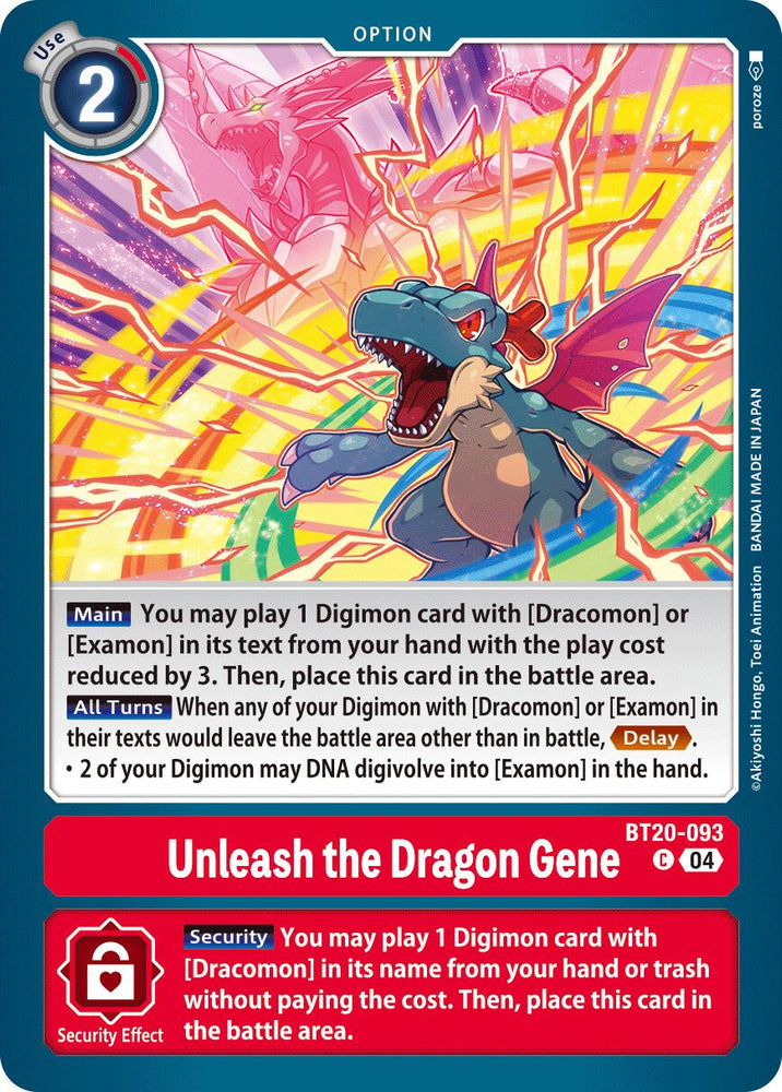 Unleash the Dragon Gene [BT20-093] [Release Special Booster Ver.2.5] - PokeCharles PokeStore