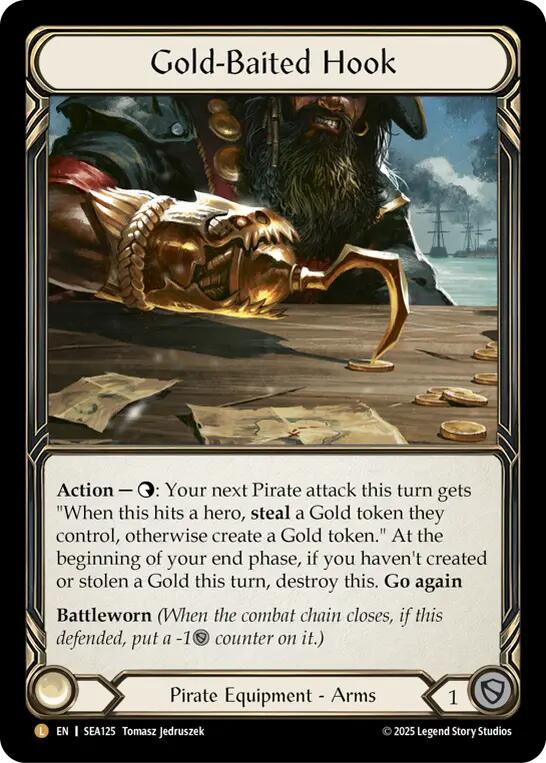 Gold-Baited Hook (Rainbow Foil) [SEA125] (High Seas)  Rainbow Foil - PokeCharles PokeStore