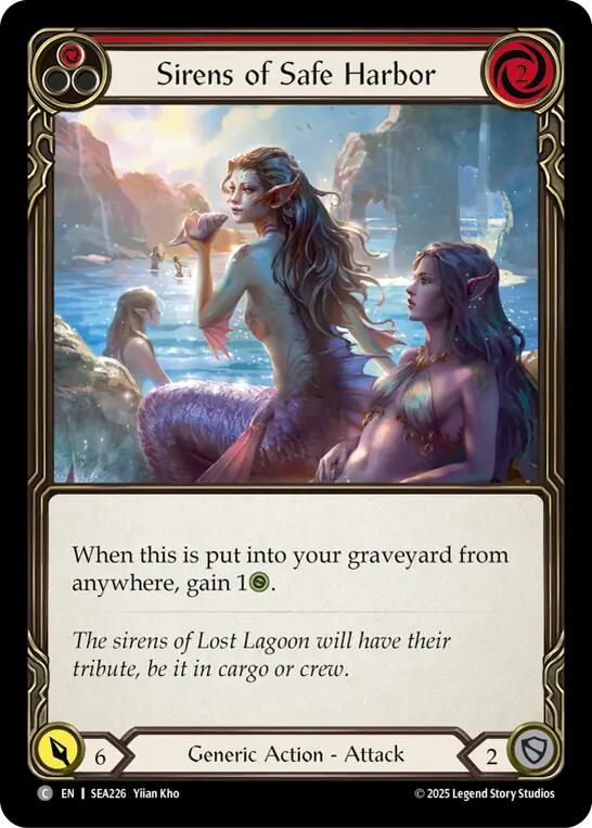Sirens of Safe Harbor (Red) [SEA226] (High Seas)  Rainbow Foil - PokeCharles PokeStore