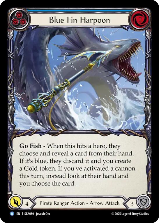Blue Fin Harpoon [SEA089] (High Seas)  Rainbow Foil - PokeCharles PokeStore