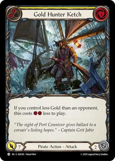 Gold Hunter Ketch [SEA165] (High Seas)  Rainbow Foil - PokeCharles PokeStore