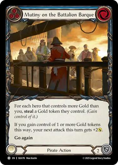 Mutiny on the Battalion Barque [SEA176] (High Seas)  Rainbow Foil - PokeCharles PokeStore