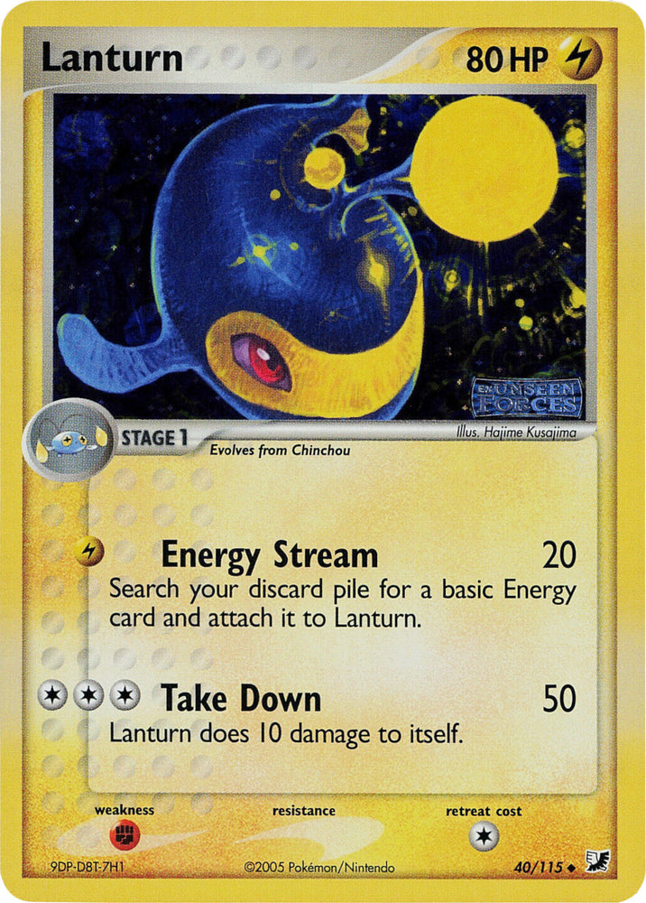 Lanturn (40/115) (Stamped) [EX: Unseen Forces] - PokeCharles PokeStore