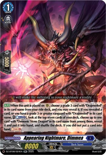 Appearing Nightmare, Dimmea (DZ-BT08/024EN) [Knights 0f Rebirth] - PokeCharles PokeStore