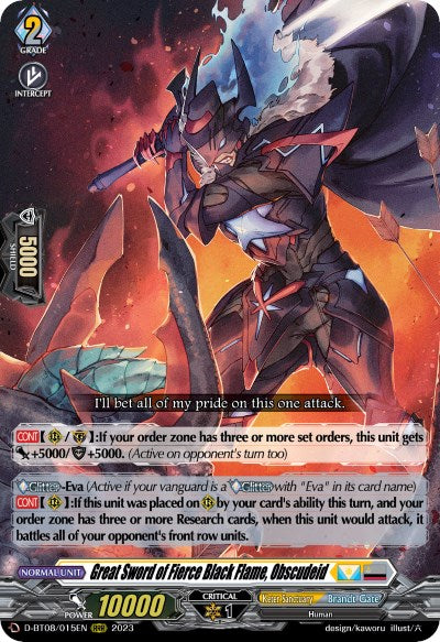 Great Sword of Fierce Black Flame, Obscudeid (D-BT08/015EN) [Minerva Rising] - PokeCharles PokeStore