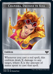 Blood // Chandra, Dressed to Kill Emblem Double-Sided Token [Innistrad: Crimson Vow Tokens] - PokeCharles PokeStore