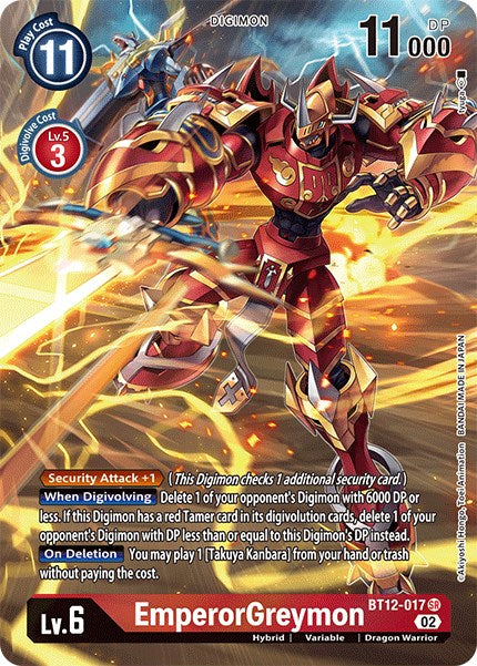 EmperorGreymon [BT12-017] (Alternate Art) [Across Time] - PokeCharles PokeStore