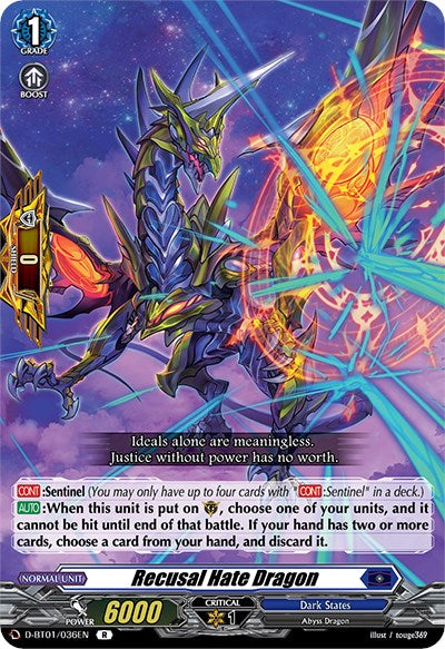 Recusal Hate Dragon (D-BT01/036EN) [Genesis of the Five Greats] - PokeCharles PokeStore