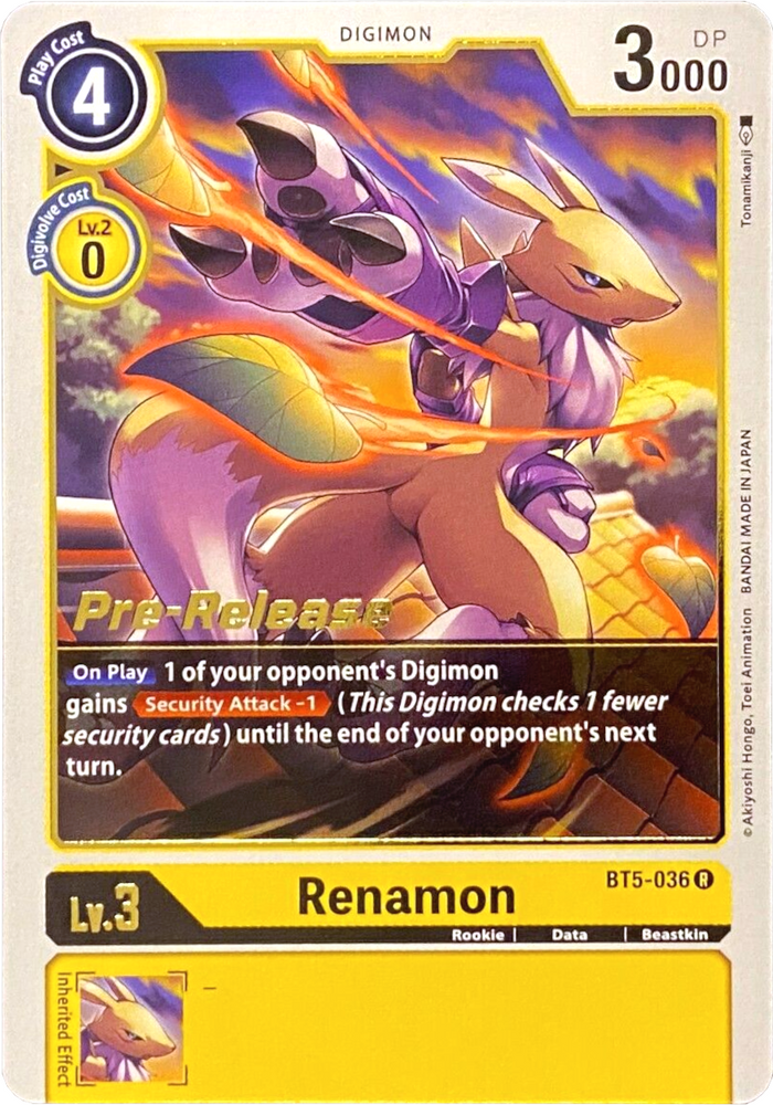 Renamon [BT5-036] [Battle of Omni Pre-Release Promos] - PokeCharles PokeStore