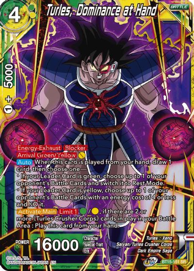 Turles, Dominance at Hand (BT15-151) [Saiyan Showdown] - PokeCharles PokeStore