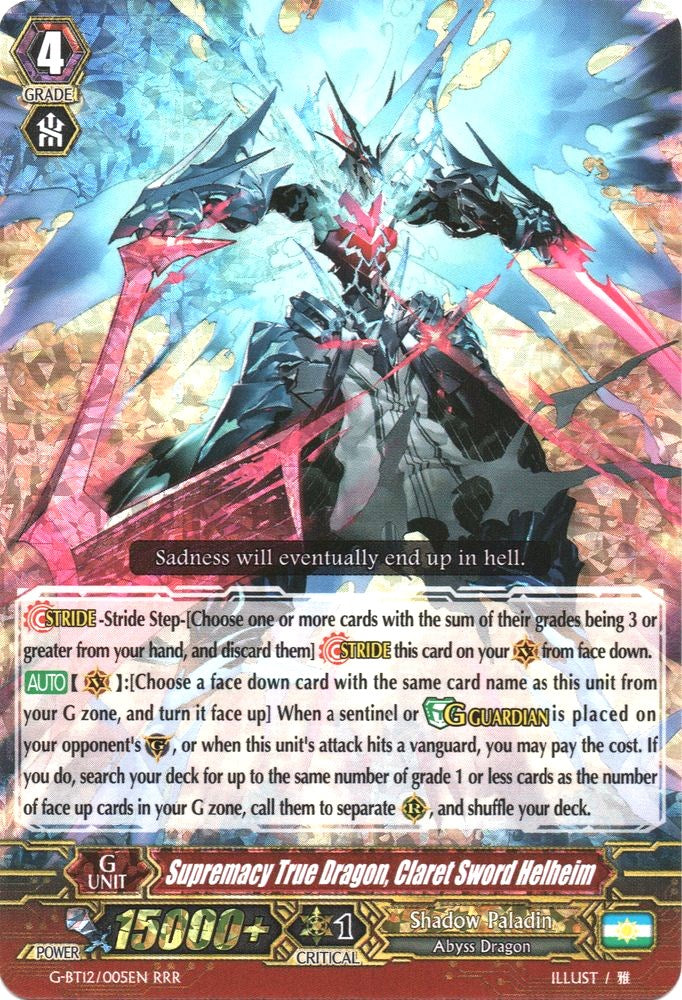 Supremacy True Dragon, Claret Sword Helheim (G-BT12/005EN) [Dragon King's Awakening] - PokeCharles PokeStore