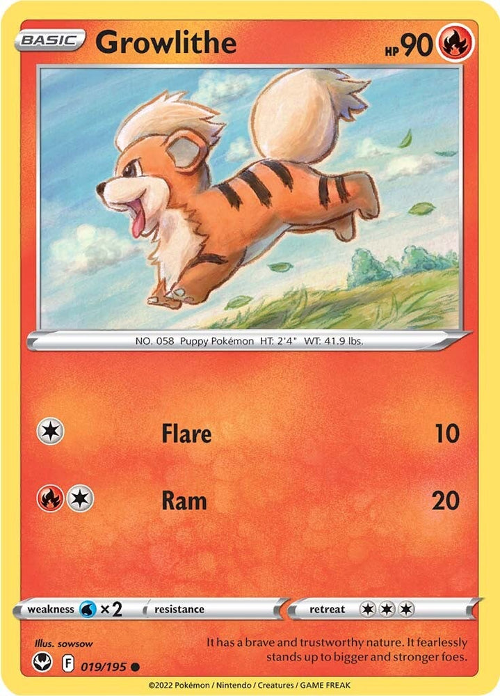 Growlithe (019/195) [Sword & Shield: Silver Tempest] - PokeCharles PokeStore