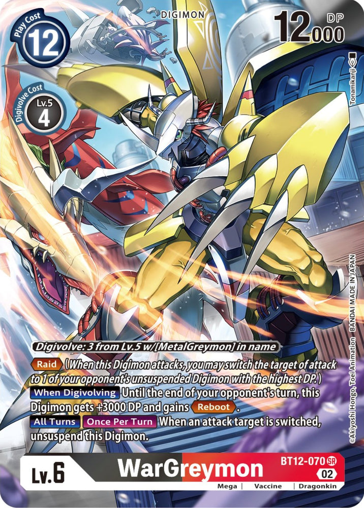 WarGreymon [BT12-070] (Alternate Art) [Across Time] - PokeCharles PokeStore