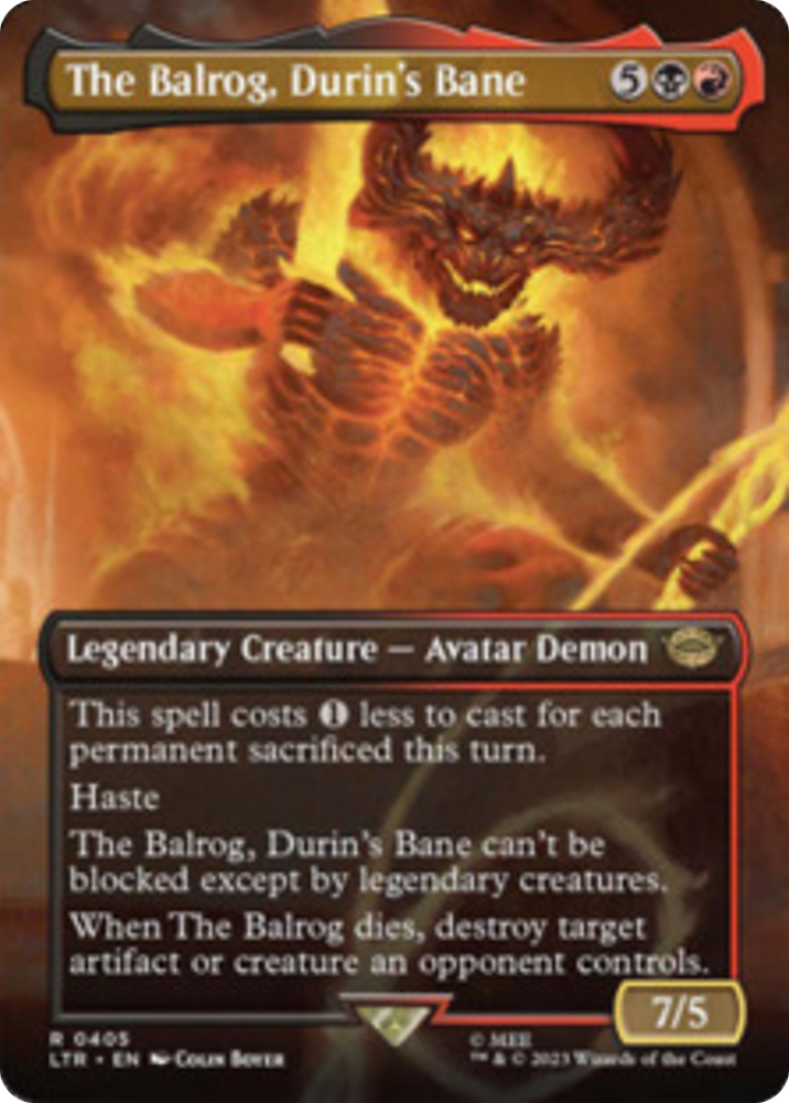 The Balrog, Durin's Bane (Borderless Alternate Art) [The Lord of the Rings: Tales of Middle-Earth] - PokeCharles PokeStore