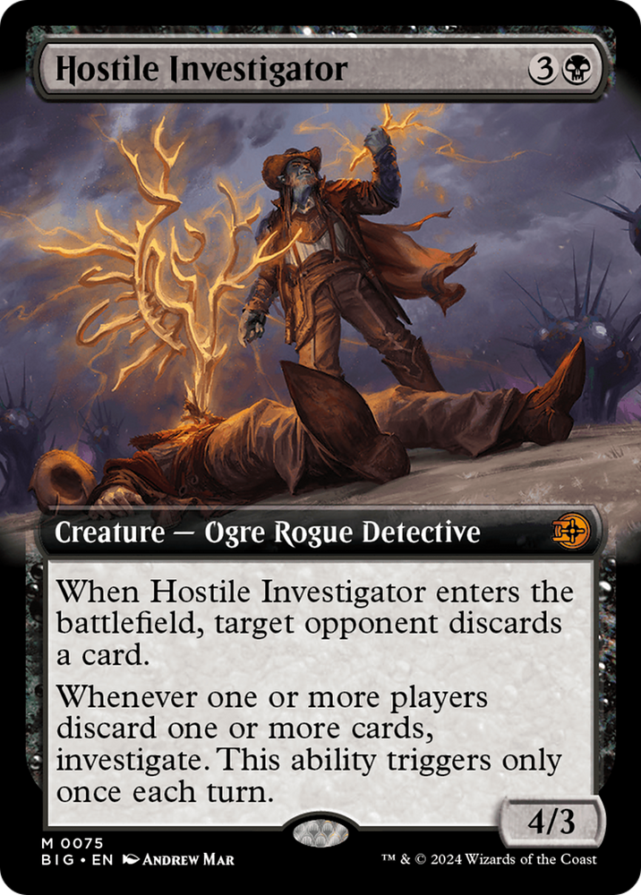 Hostile Investigator (Extended Art) [Outlaws of Thunder Junction: The Big Score] - PokeCharles PokeStore
