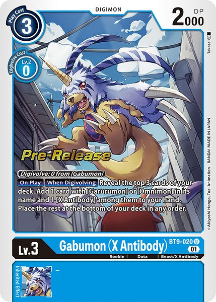 Gabumon (X Antibody) [BT9-020] [X Record Pre-Release Promos] - PokeCharles PokeStore